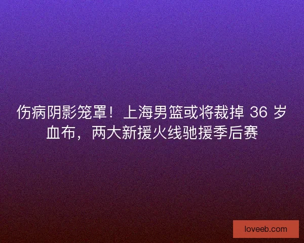 伤病阴影笼罩！上海男篮或将裁掉 36 岁血布，两大新援火线驰援季后赛